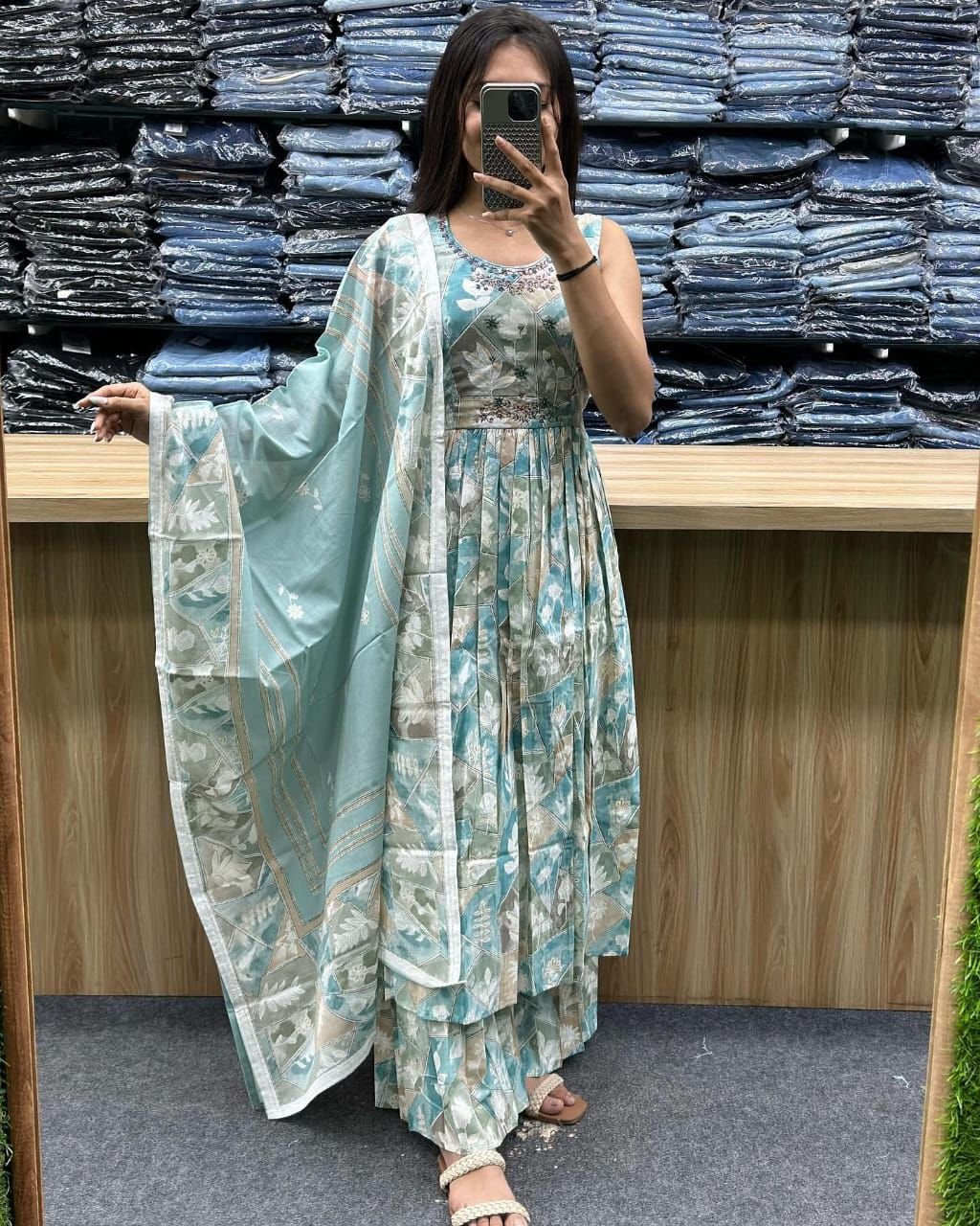 Women’s Designer Printed Kurta Set with Dupatta