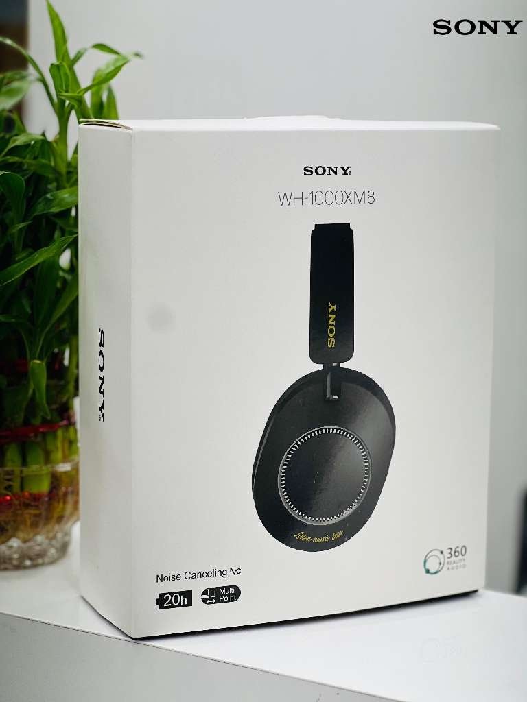 ony Premium Wireless Over-Ear Bluetooth Headphones with Active Noise Cancelling – Black & Gold