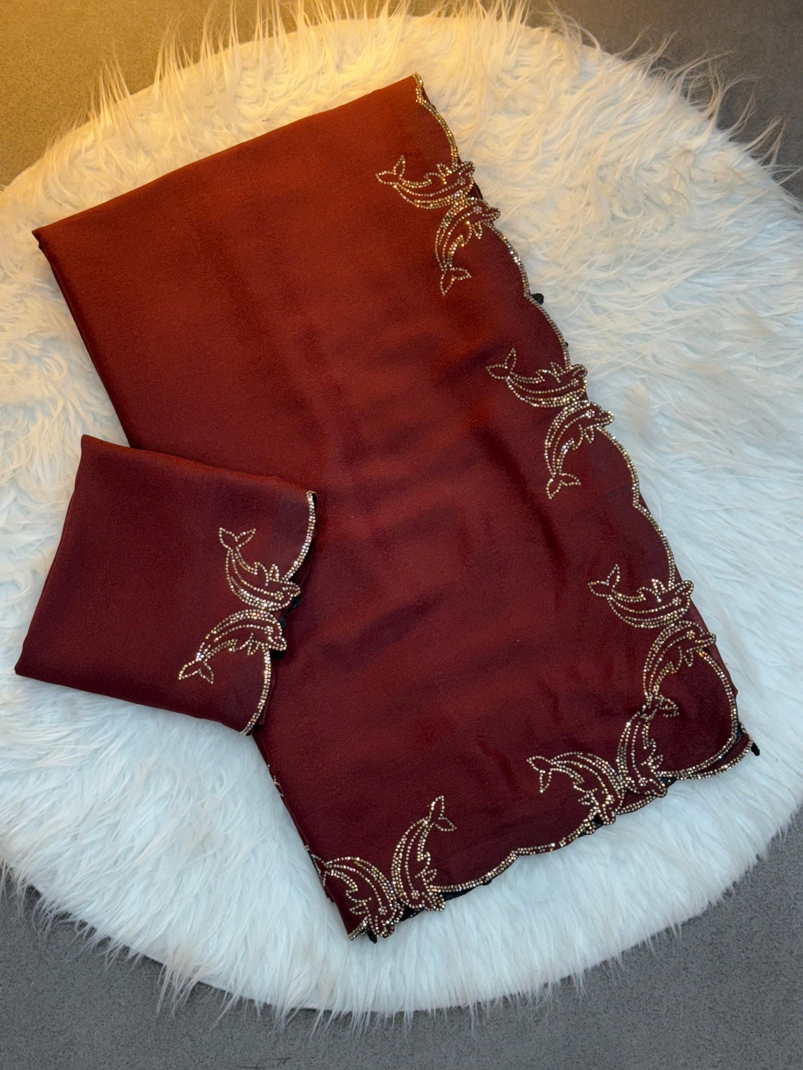 Maroon Embellished Dupatta Set – OR RAT Collection