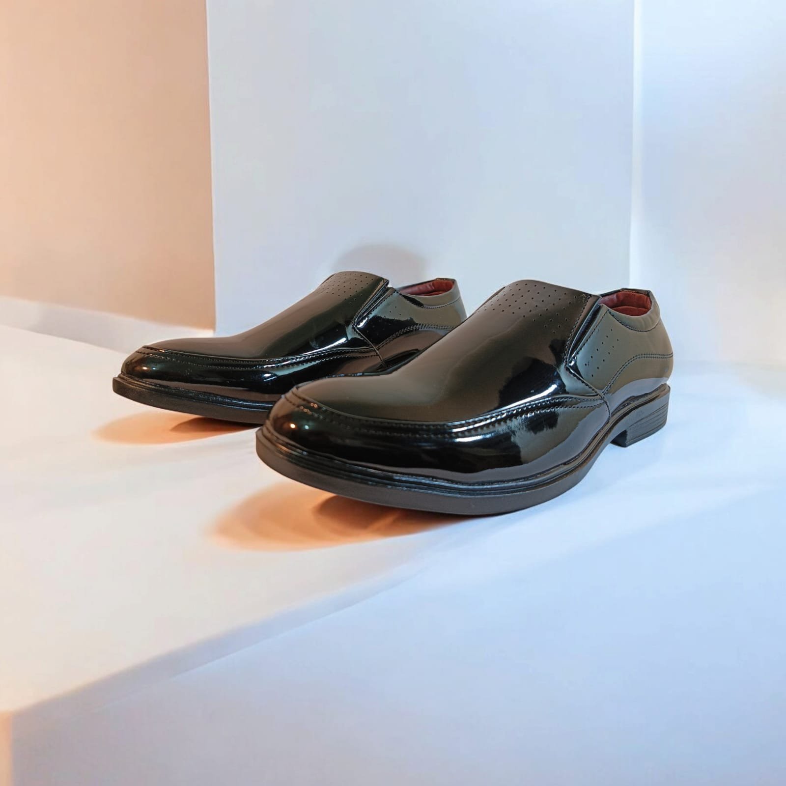 Premium Black Patent Slip-On Formal Shoes – Men's Office & Party Wear