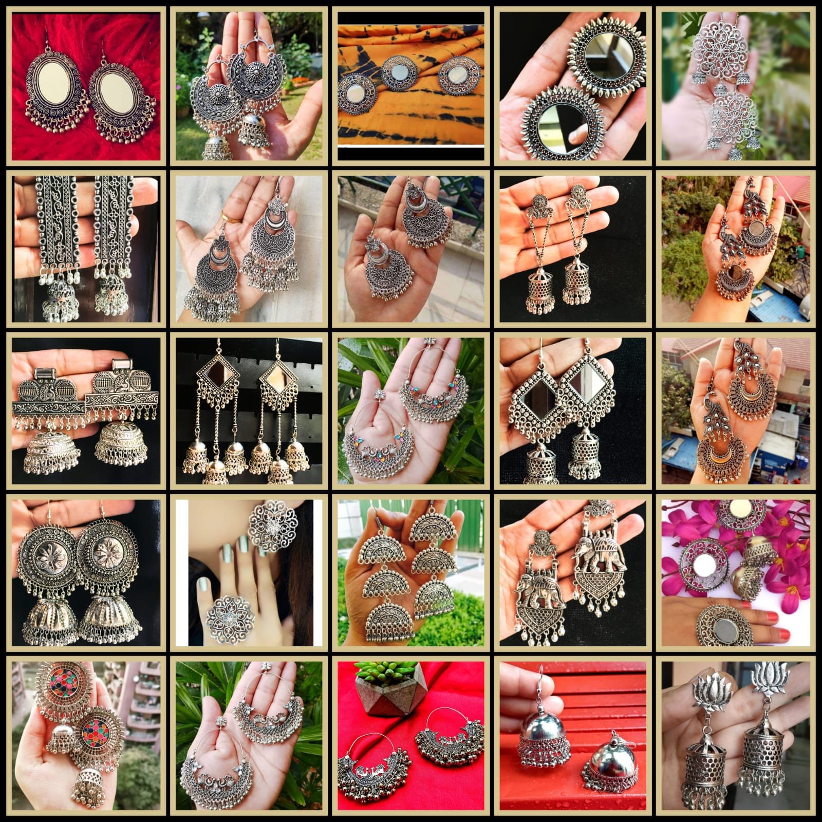 Trendy Oxidized Silver Earrings – Traditional & Boho Style